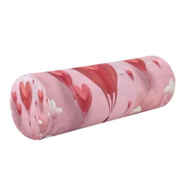 Imagem de Wassud Balão em forma de coração (2) travesseiro de pescoço para viagem cervical travesseiro redondo de espuma viscoelástica para alívio da dor no pescoço no ombro