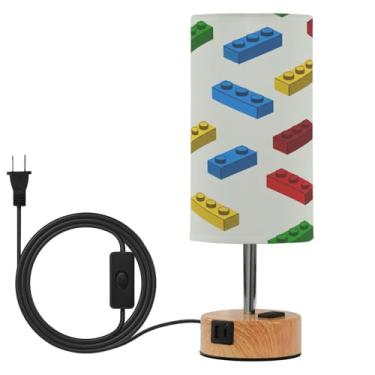 Imagem de Wassud Candeeiro de mesa de cabeceira colorido com 3 temperaturas de cor, luminária de mesa moderna com forro de sombra luminária noturna para sala de estar, quarto, escritório, berçário