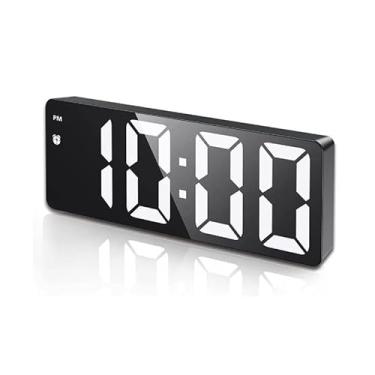 Imagem de Relógio Despertador Digital LED de Mesa com Tela Grande, Alarme Audível e Display de Temperatura, Carregamento USB, Design Compacto Preto para Quarto, Escritório e Dormitório (1 unidade)