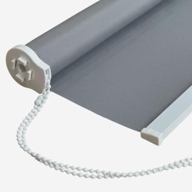 Imagem de Cortina Persiana Rolo Blackout 1.00x1.20m - Bloqueio Total de Luz Anti-Ruído, Ideal para Quarto Sala Cozinha Residencial e Comercial (Cinza,Esquerdo)