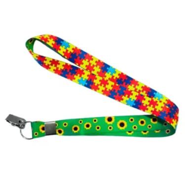 Imagem de KIT Cordão Autismo Dupla Face + Porta Cartão Resistente