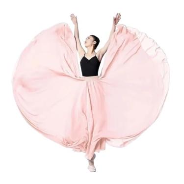 Imagem de Saia rodada feminina flamenco de círculo completo de 720 graus, fantasia de dança espanhola, saia em camadas com borda de babados, 720, Algodão