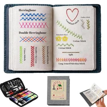 Imagem de OJJ Kit de livro de bordado atualizado 2026, kits de ponto cruz, 106 padrões com ferramentas e tutoriais, kit de bordado para iniciantes, kit de bordado portátil, para adultos e amantes de artesanato