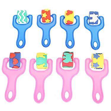 Imagem de CUOFYUNL 8 unidades/conjunto de rolo de pintura para crianças Escova Conjunto de ferramentas de pintura DIY material de arte para educação pré-escolar