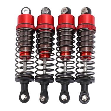 Imagem de Alomejor 75mm RC Car Choques, Óleo Hidráulico Pressão Amortecimento Alumínio Liga Damper Set para 1/10 Escala RC Carros (vermelho)