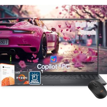Imagem de Dell Laptop com tela sensível ao toque 16 - AMD Ryzen Ryzen 7 250 Beat Ultra 7 155H -40.6 cm FHD + Touch -32GB RAM | SSD de 1 TB - Teclado retroiluminado - Office 365 -Windows 11 -laptop Copilot