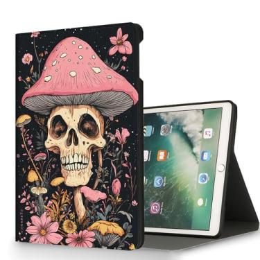 Imagem de RUUHLJLET Capa para tablet Samsung Galaxy Tab A11 Plus 2025/ Tab A9 Plus 2023 de 11 polegadas, despertar/hibernar automaticamente, capa protetora com suporte ajustável - flor de cogumelo crânio