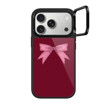 Imagem de CASETiFY Capa Glaze Ring Stand para iPhone 17 Pro [suporte/1,5 m. 1X proteção contra quedas de grau militar/compatível com Magsafe] - laço blush - preta