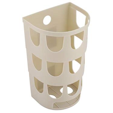 Imagem de GLOGLOW Armazenamento de Cozinha Montado na Parede, Material PP, Design Compacto, Uso Em Cozinha e Quarto, Branco e Cáqui, Caixa de Armazenamento de Saco de Lixo 12,3x10x20cm, Nan (Cáqui)