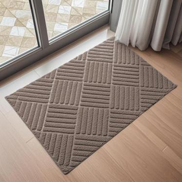 Imagem de Tapete de Porta Grande Antiderrapante Borracha Cortável 40x60cm 50x80cm – Capacho Entrada Limpeza Fácil e Seguro (Camelo,kit 1 (50 * 80cm))