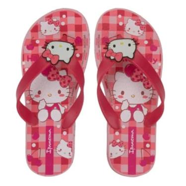 Imagem de Chinelo Infantil Menina Hello Kitty Ipanema De Dedo Sandalia Antiderrapante (Rosa, BR, Criança de 4 a 8 anos, Faixa Numérico, 27, 28)