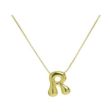 Imagem de Colar Feminino Banhado a Ouro 18k Com Pingente Criativo De Letra Inici