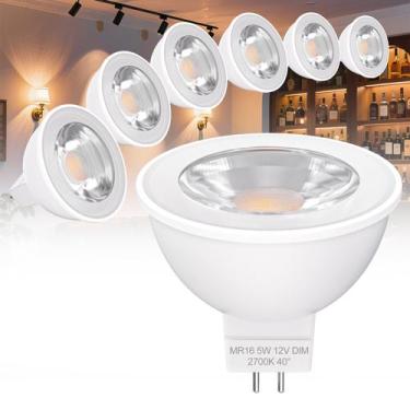 Imagem de Lâmpada LED Noobibaba MR16 5W 450lm regulável 2700K 12V, pacote com 6