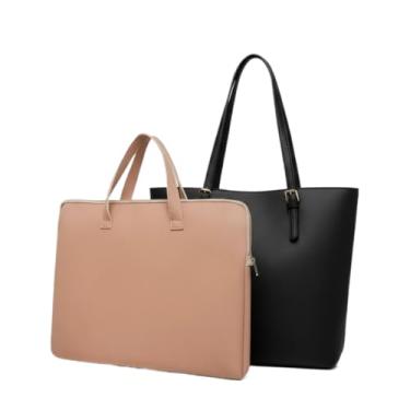 Imagem de Bolsa Para Laptop — Um Kit PráTico Para Proteger Seu Laptop(Pasta Nude + Sacola Preta)