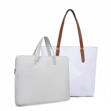 Imagem de Bolsa Para Laptop — Um Kit PráTico Para Proteger Seu Laptop(Pasta Branca + Sacola Branca)