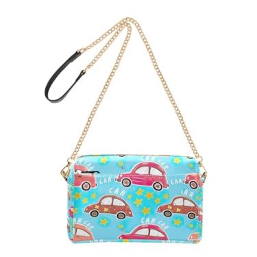 Imagem de Joitme Bolsa feminina variada de desenhos animados extravagantes bolsas transversais com alça de corrente de couro PU bolsa de ombro bolsa para celular