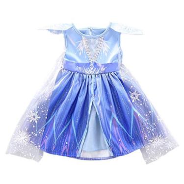 Imagem de Dressy Daisy Vestido de fantasia de festa de aniversário para bebês meninas da neve tamanho 3-6 meses azul 267