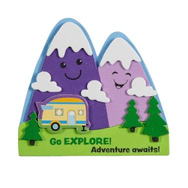 Imagem de Kit de artesanato com ímã de montanha Go Explore Adventure Awaits 10 cm x 8,5 cm - Faz 12, material escolar bíblico de férias