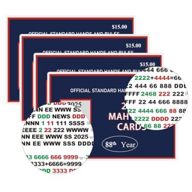 Imagem de Moraway Mahjong Card 2025 Official Revision – Large Print American Mahjong Cards 2025, Easy to Read Mahjong Card for Enthusiasts, 2025 Mahjong Cards Official Large Print - Blue