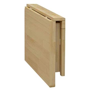 Imagem de Mesa dobrável montada na parede, pequena, com economia de espaço, mesa flutuante de madeira maciça, mesa dobrável para computador, mesa de parede com folhas suspensas