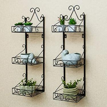 Imagem de Prateleiras de armazenamento de esmalte de parede de metal, organizador de cola de esmalte montado na parede, conjunto de armazenamento de óleos essenciais de metal, prateleiras de perfume de