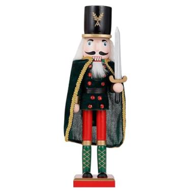 Imagem de Decorações de Natal de 38 cm, enfeites de quebra-nozes, bonecos de quebra-nozes de madeira, presente festivo colecionável, quebra-nozes para mesa, mesa, lareira e decoração de Natal (espadachins)