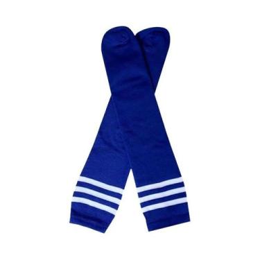 Imagem de Meias Esportivas Infantis Lisas Listradas Sem Calcanhar Até O Joelho P