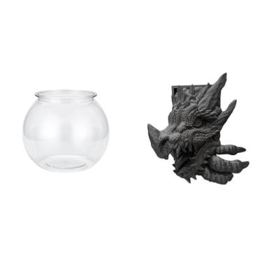 Imagem de Whtkoph Suporte de Livros em Forma de Dragão, Pequeno Ornamento Redondo para Aquário, Suporte para Livros, para Estante, Sala de Estar, Armário, Decoração de