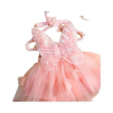 Imagem de Vestido De Malha Com Asas De Borboleta Para Menina Recém-Nascida, Aces