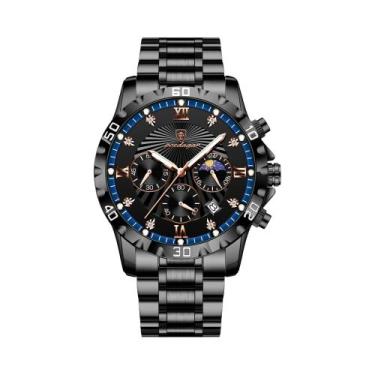 Imagem de Relógio Esportivo Luxuoso Masculino Em Aço Inoxidável Cronógrafo À Pro