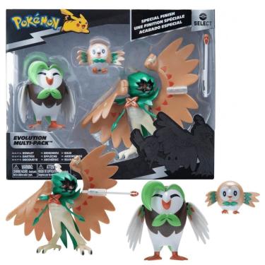 Imagem de Boneco Pokemon Rowlet Dartrix Evolução Multipack Sunny 3544