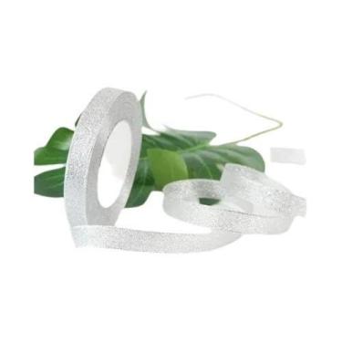 Imagem de Fita Metálica Dourada Prateada Com Glitter 25 Jardas Para Vestuário Ar