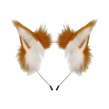 Imagem de Tiara De Orelhas De Raposa De Pelo Sintético Feita À Mão Acessórios De