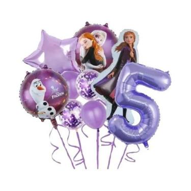 Imagem de Balões De Alumínio Da Princesa Elsa Do Frozen Para Meninas, 9 Peças, P