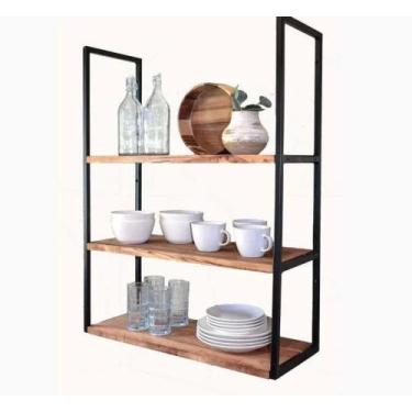 Imagem de Prateleira De Ferro E Madeira Estilo Industrial - Ruffino Designer 