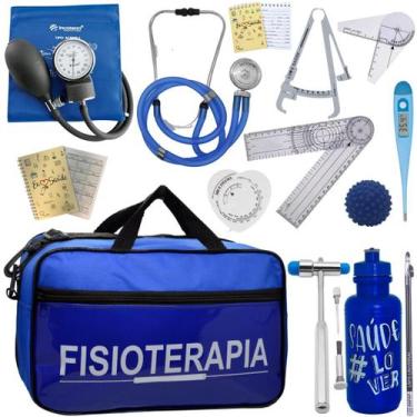 Imagem de Kit Bolsa Fisioterapia Acadêmico Goniômetro Martelo Buck Fita Antropom