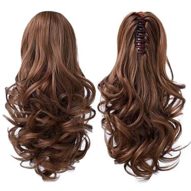 Imagem de Extensão de rabo cavalo Claw comprimento médio cacheado ondulado natural suave peças cabelo sintético para mulheres e meninas Clip Peruca Segura Confortável Premium Heat- Fluffy Aparência realista Fác