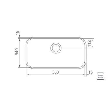 Imagem de Cuba Aço Inox Retangular 56x34x17 94024/207 Nº 2 Tramontina