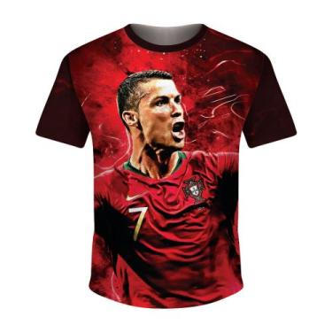 Imagem de Camiseta Infantil Meninos Cristiano Ronaldo Portugal Dry, Vermelho, 12