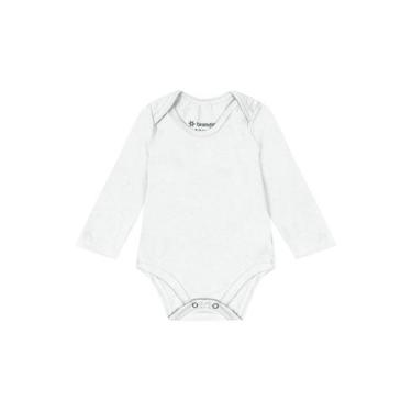 Imagem de Body bebê unissex manga longa em cotton Brandili-Branco, Branco, GG