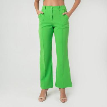 Imagem de Calça susie reta alfaiataria feminina - Susie Modas, Verde, G, 10 unid