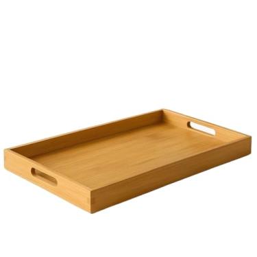 Imagem de kit 3 Bandeja Retangular De Café da Manhã Decorativa Moderna E Elegante(1pc de bambu 30x20cm)