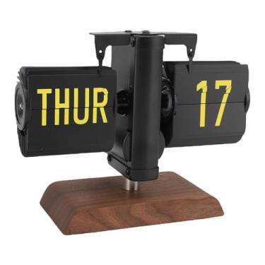 Imagem de Zyyini Relógio de Mesa Flip Automático Com Exibição de 12 Horas Com Aparência retrô para Hotel, Escola Em Casa, Decoração de Relógio Digital Vintage Flip Down para Sala de Estar, Escritório, café