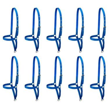 Imagem de Kit 10 Cabrestos de Fita para Vaca SV39029 - Azul - Selaria Vertentes