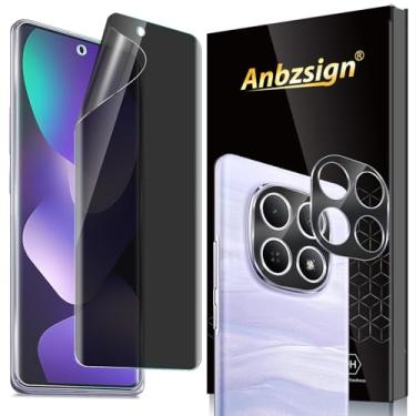 Imagem de Anbzsign (Pacote com 2 + 2 para Xiaomi Redmi Note 15 5G, protetor de tela de privacidade e protetor de lente de câmera, película flexível antiespião, compatível com capa