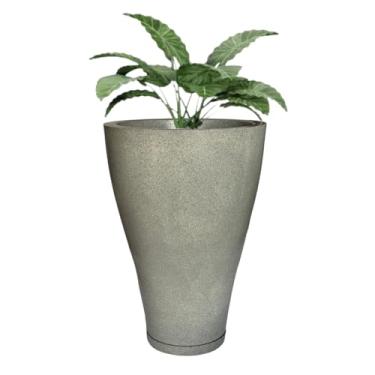 Imagem de Vaso Grande Para Planta Cônico Liso Varanda Jardim Sala Casa 46cm (Cinza)