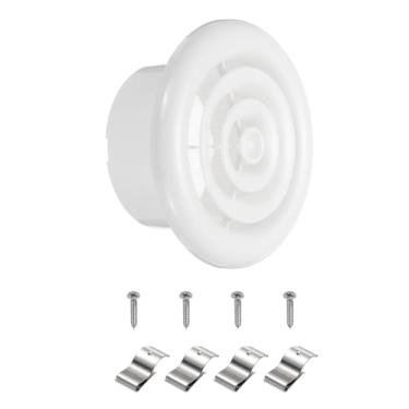 Imagem de PATIKIL Capa de saída de ar redonda de 10 cm, capas de ventilação de teto com difusor de ar ABS com tela de malha integrada para ventilação de sala de estar, cozinha, escritório, branco