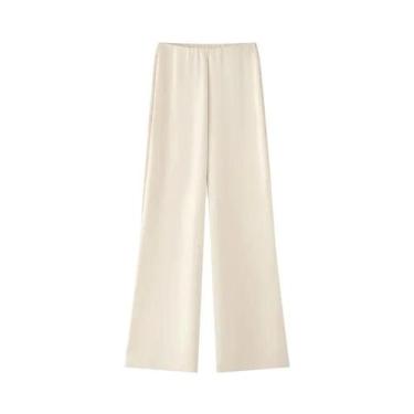 Imagem de Conjunto De Calças De Cetim Com Estampa De Poá Para Mulheres, Top Crop