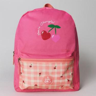 Imagem de Mochila Escolar Grande Cereja Youre Cherryful Clio, Rosa Claro