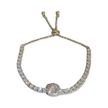 Imagem de Pulseira Ajustável De Zircônia Para Mulheres, Joia Simples De Luxo Lev